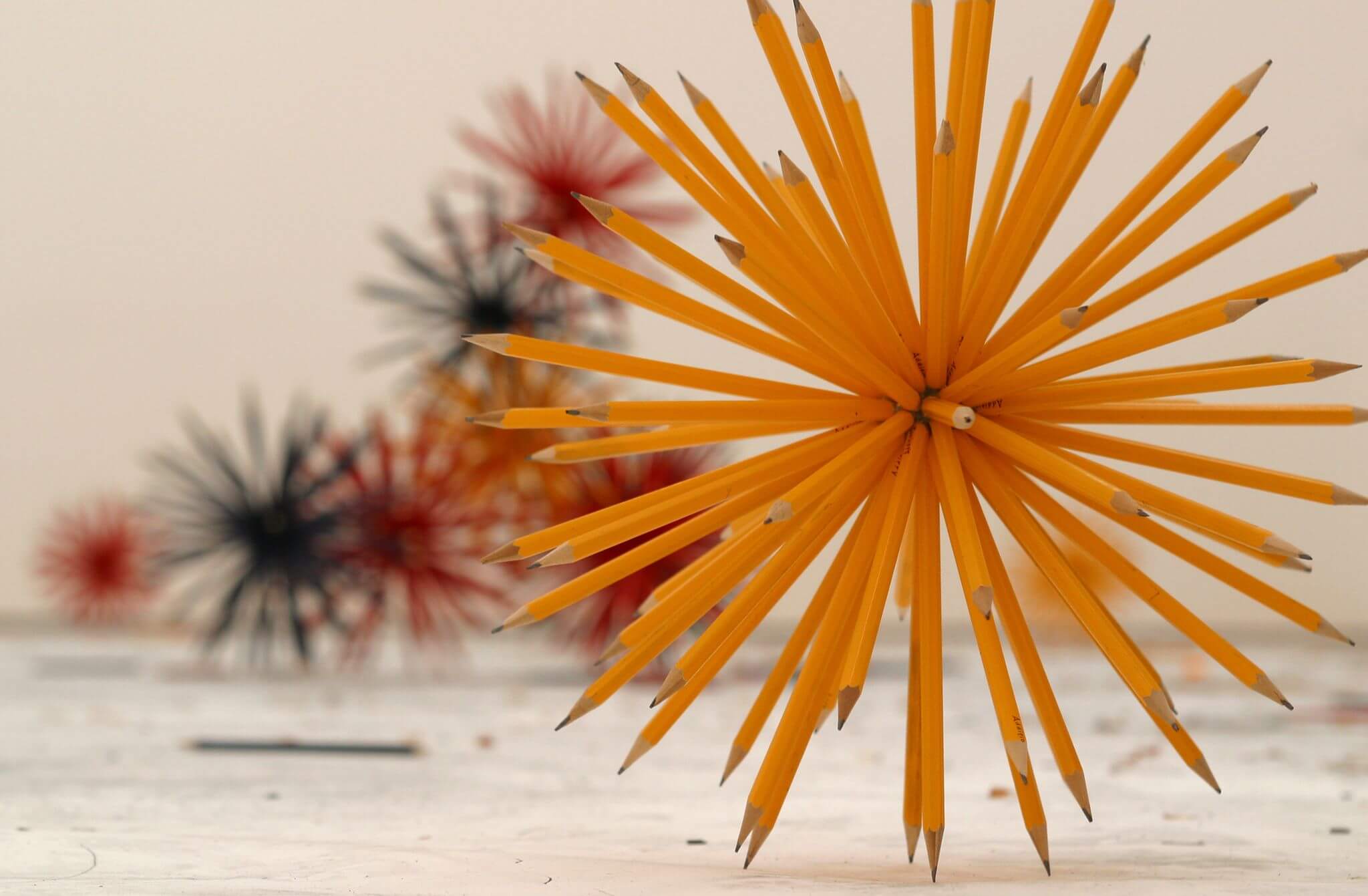 Emma Churchill bowling balls made with pencils
